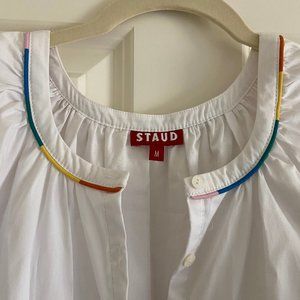 Staud Demi White Rainbow Dress Size Medium
